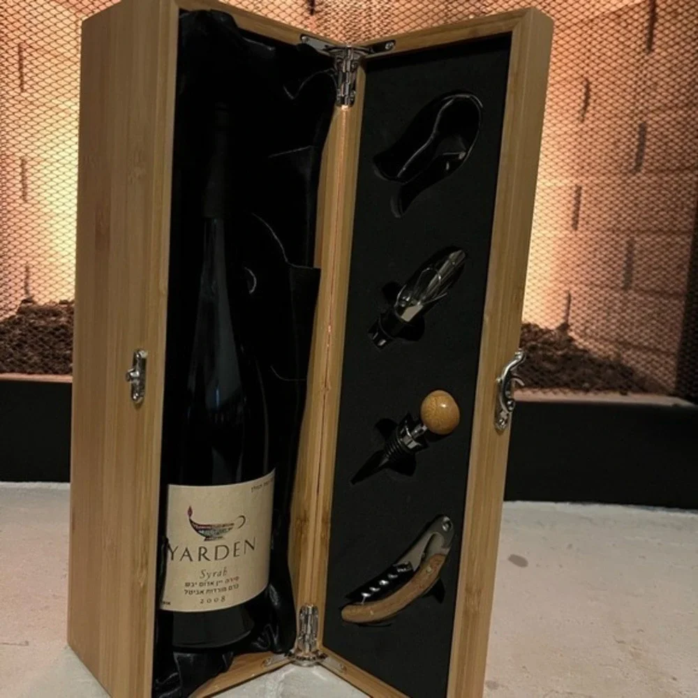 Bamboo Wine Gift Box with Accessories Wedding & Corp Gifting (Wine Not Included)